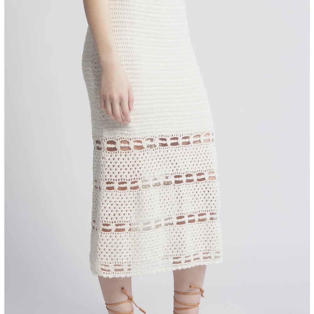 Cleobella Adela Midi Skirt Size Large Partially Lined Pull On Style 100% Cotton